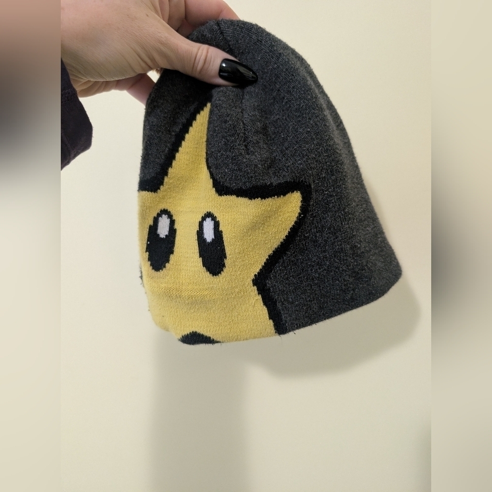 Kids H&M Mario Star Beanie - Gray and Yellow